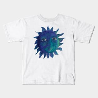 Swirling Blue Sun Kids T-Shirt